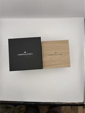 Authentic Hamilton Jazzmaster Double Watch Box Set - Wooden & Outer Box